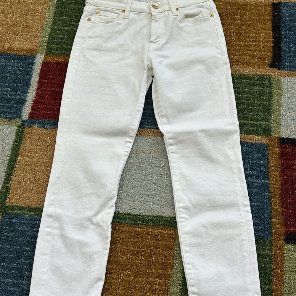 7 for all mankind Women's White Jeans